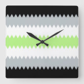 抽象芸術機関プライドフラグ スクエア壁時計 (正面)