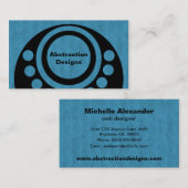 抽象芸術次元ビジネス・カードはっきりした、青 名刺 (正面/裏面)