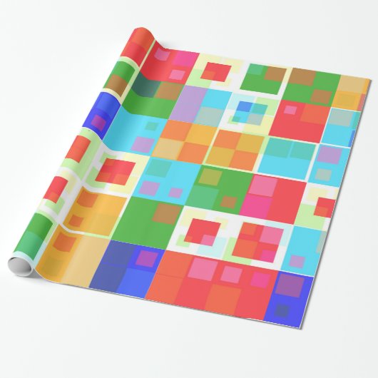 抽象芸術正方形の包み紙 ラッピングペーパー (アンロールド)