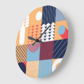 抽象芸術正方形アートワーク：幾何学的デザイン。 ラージ壁時計 (傾斜)