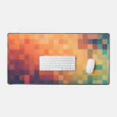抽象芸術正方形ピクセルモザイク デスクマット (キーボード&マウス)