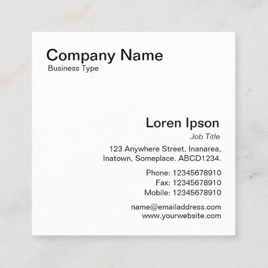 抽象芸術正方形110419 スクエア名刺 (裏面)