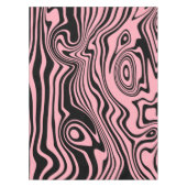 抽象芸術歪み黒線とピンク線 – カスタマイズ可能 テーブルクロス (正面)