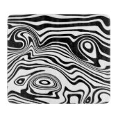 抽象芸術歪み黒線と白線 – カスタマイズ可能 カッティングボード (正面)