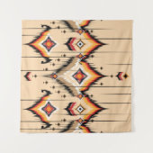 抽象芸術民族の幾何学的パターンデザイン、イラストラ タペストリー (正面(横))