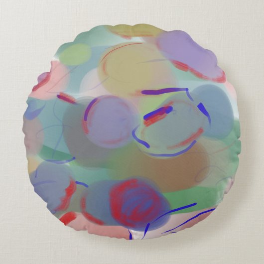抽象芸術気泡 ラウンドクッション (正面)