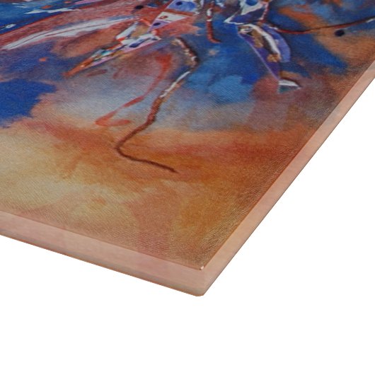 抽象芸術水の色きらきら光る カッティングボード (角)