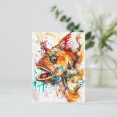 抽象芸術水の色のイラストレーションの深い – 海アン ポストカード (スタンド正面)