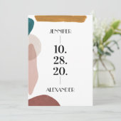 抽象芸術水の色日付を保存 招待状 (スタンド正面)