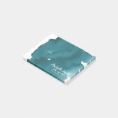 抽象芸術水カラーティール(緑がかった色)カラスプラッシュブラシストローク ポストイット (アングル)