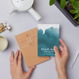 抽象芸術水カラーティール（緑がかった色）カラスプラッシュブラシストローク ポストカード