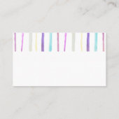 抽象芸術水ストライプ色カラフルモダンカスタム 名刺 (裏面)