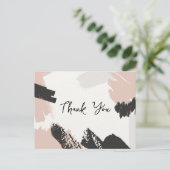 抽象芸術水ユニーク色シンプルサンキューカード ポストカード (スタンド正面)