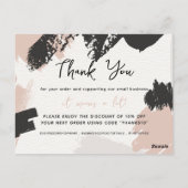 抽象芸術水ユニーク色シンプルサンキューカード ポストカード (裏面)