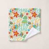 抽象芸術水中競技寿命 バスタオルセット (ウォッシュタオル)