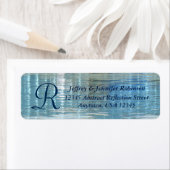 抽象芸術水反射モノグラム差出人住所 ラベル (インサイチュ)