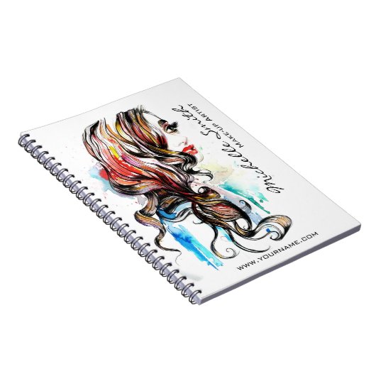 抽象芸術水墨色カラフル化粧 ノートブック (右側)