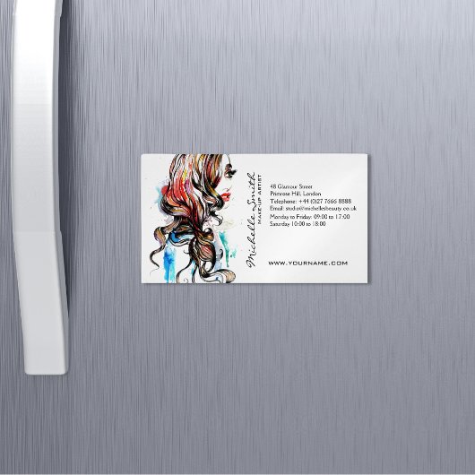 抽象芸術水墨色カラフル化粧 マグネット名刺