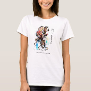 抽象芸術水墨色カラフル化粧 Tシャツ