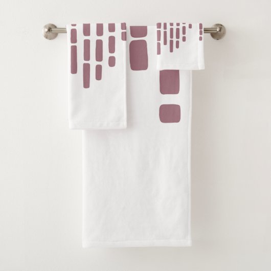 抽象芸術水平線,ほこりっぽいピンクと白 バスタオルセット (インサイチュ)