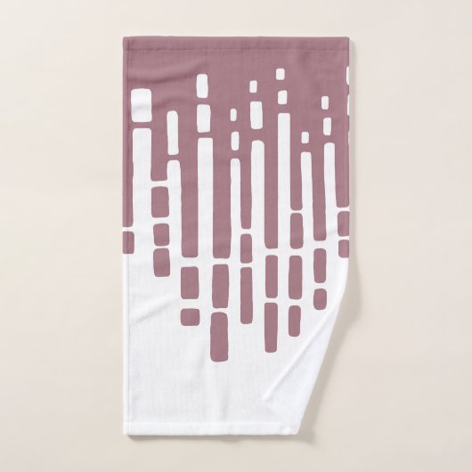抽象芸術水平線，ほこりっぽいピンクと白 バスタオルセット (ハンドタオル)