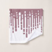 抽象芸術水平線,ほこりっぽいピンクと白 バスタオルセット (ウォッシュタオル)