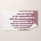 抽象芸術水平線,ほこりっぽいピンクと白 バスタオルセット (ハンドタオル)