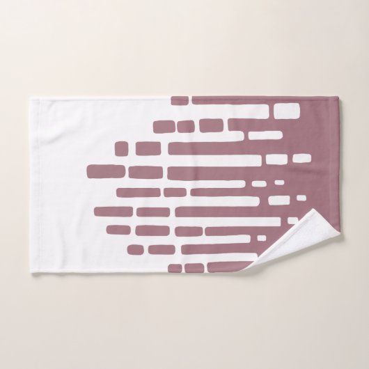 抽象芸術水平線，ほこりっぽいピンクと白 バスタオルセット (ハンドタオル)