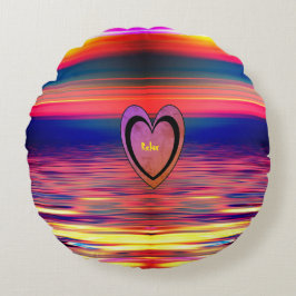 抽象芸術水平線 – アクセント枕 ラウンドクッション