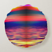 抽象芸術水平線 – アクセント枕 ラウンドクッション (裏面)