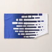 抽象芸術水平線,ネイビーブルー,白,ライトグレー バスタオルセット (ハンドタオル)