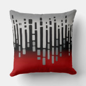 抽象芸術水平線,赤,薄い灰色,黒 クッション (裏面)