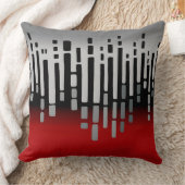 抽象芸術水平線,赤,薄い灰色,黒 クッション (ブランケット)