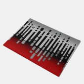 抽象芸術水平線，赤，薄い灰色，黒 ドアマット (アングル)