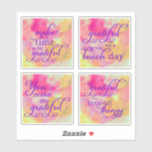 抽象芸術水彩ことわざピンクイエローパープル シール (シート)