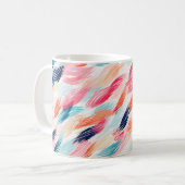 抽象芸術水彩の羽 コーヒーマグカップ (正面左)