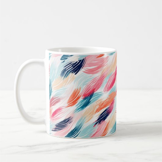 抽象芸術水彩の羽 コーヒーマグカップ (左)