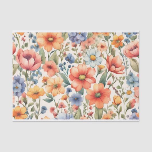 抽象芸術水彩の花(任意の大事な行事) 薄葉紙 (正面)