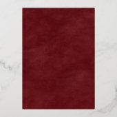 抽象芸術水彩アクア結婚レッド実在金ゴールド 箔招待状 (裏面)
