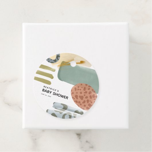 抽象芸術水彩アニマルプリント絵を描ベビーシャワー フェイバータグ (インサイチュ)