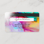 抽象芸術水彩アートクレジットカードスタイル金ゴールド 名刺 (裏面)