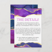 抽象芸術水彩インク明るい赤紫色ピンクパープル金ゴールドE エンクロージャーカード (正面/裏面)