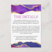 抽象芸術水彩インク明るい赤紫色ピンクパープル金ゴールドE エンクロージャーカード (正面)