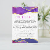 抽象芸術水彩インク明るい赤紫色ピンクパープル金ゴールドE エンクロージャーカード (スタンド正面)