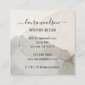 抽象芸術水彩インテリア設計者 スクエア名刺 (裏面)