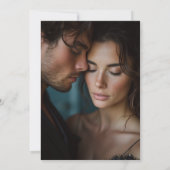 抽象芸術水彩オリーブグリーン結婚写真 セーブザデート (裏面)