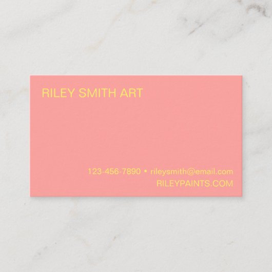 抽象芸術水彩オレンジイエローピンクシンプル色 名刺 (正面)