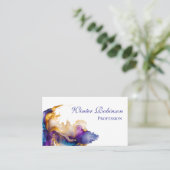 抽象芸術水彩カラフル及び金色インク 名刺 (スタンド正面)