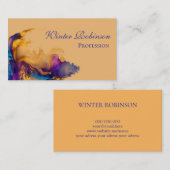 抽象芸術水彩カラフル及び金色インク 名刺 (正面/裏面)