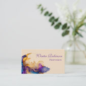 抽象芸術水彩カラフル及び金色インク 名刺 (スタンド正面)